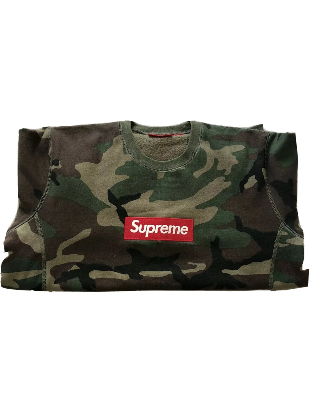 Logo boîte Supreme F/W col rond camouflage bois 2015 taille M 