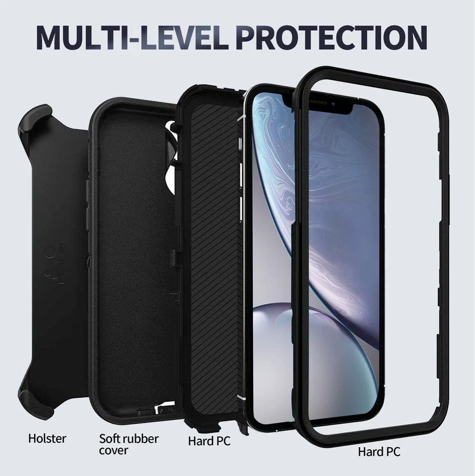 For Apple iPhone XR Xs Max Case Cover Shockproof Series Fits Defender Belt Clip - Image 2 of 4