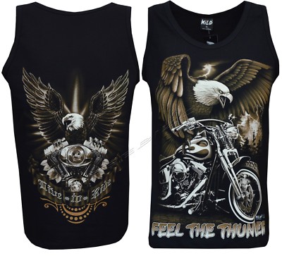Adler Trägershirt Tank Top Adler auf Motorrad FEEL THE THUNDER Live to Ride by Wild