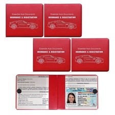 4 Pack Car Registration and Insurance Holder for License Documents Wallet Case