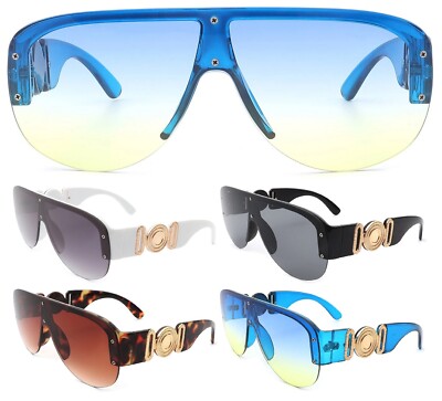 WOMENS OVERSIZED ONE PIECE SHIELD LENS SUNGLASSES RETRO DESIGNER FASHION SPORT