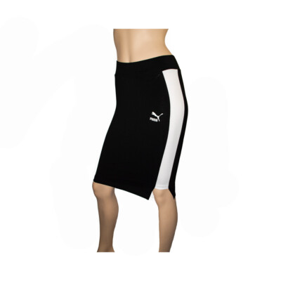 Puma Damen Mädchen Rock Classics T7 schwarz Bleistiftrock Sport black skirt XS S