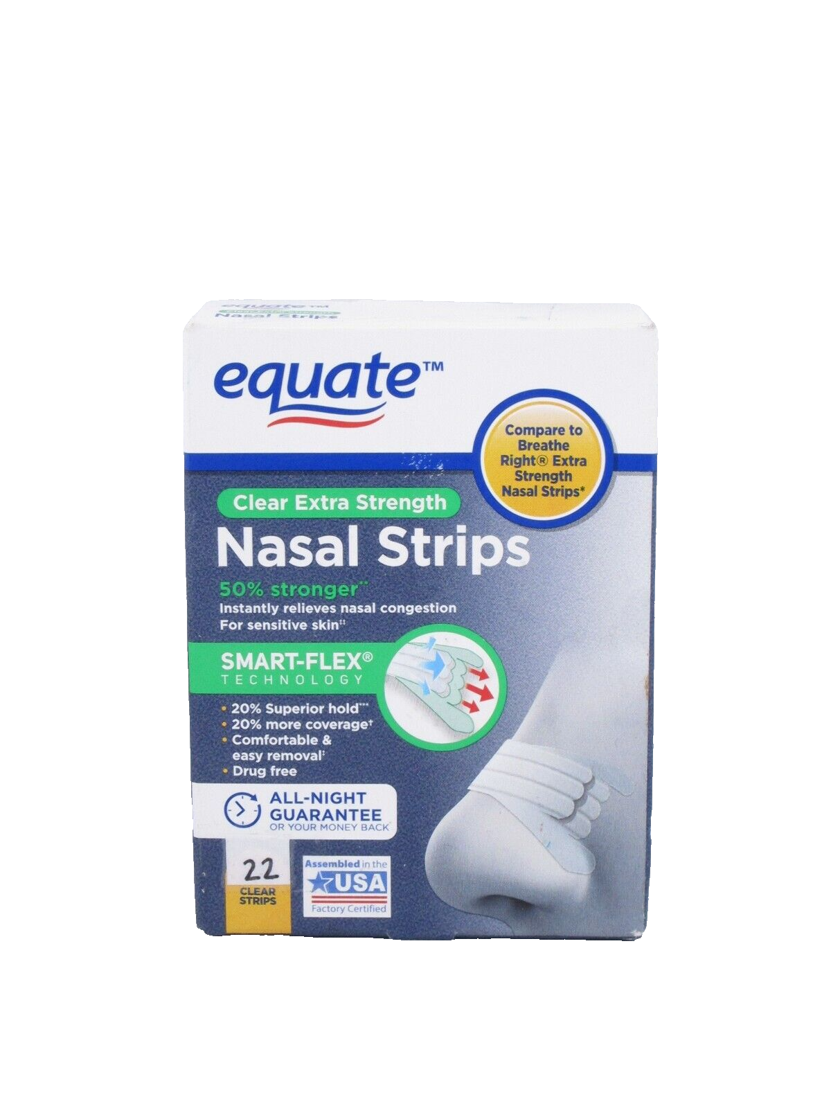 EQUATE Extra Strength Clear Nasal Strips 3pk 26 Count for sale online