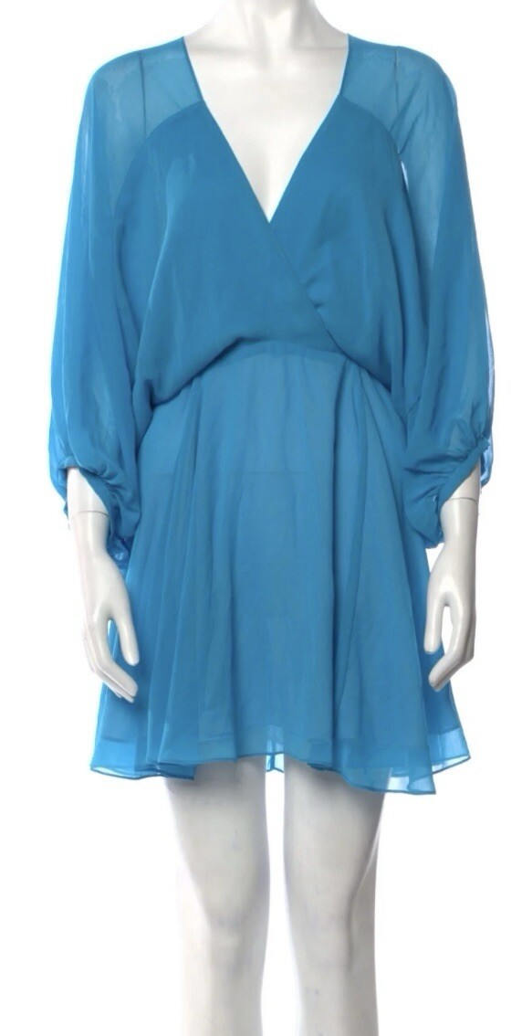 Mara Hoffman Blue Kimono Chiffon V-Neck Dress Size Small Party Special  Occasion | eBay