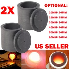 2x 20/25/30/40/50/60mm Graphite Ingot Crucible Moulds Melting Casting Refining