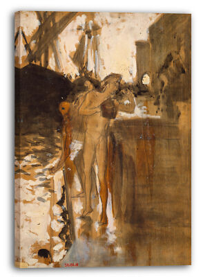 Kunstdruck John Singer Sargent - Der Balkon, Spanien [und] Zwei nackte Badegäst