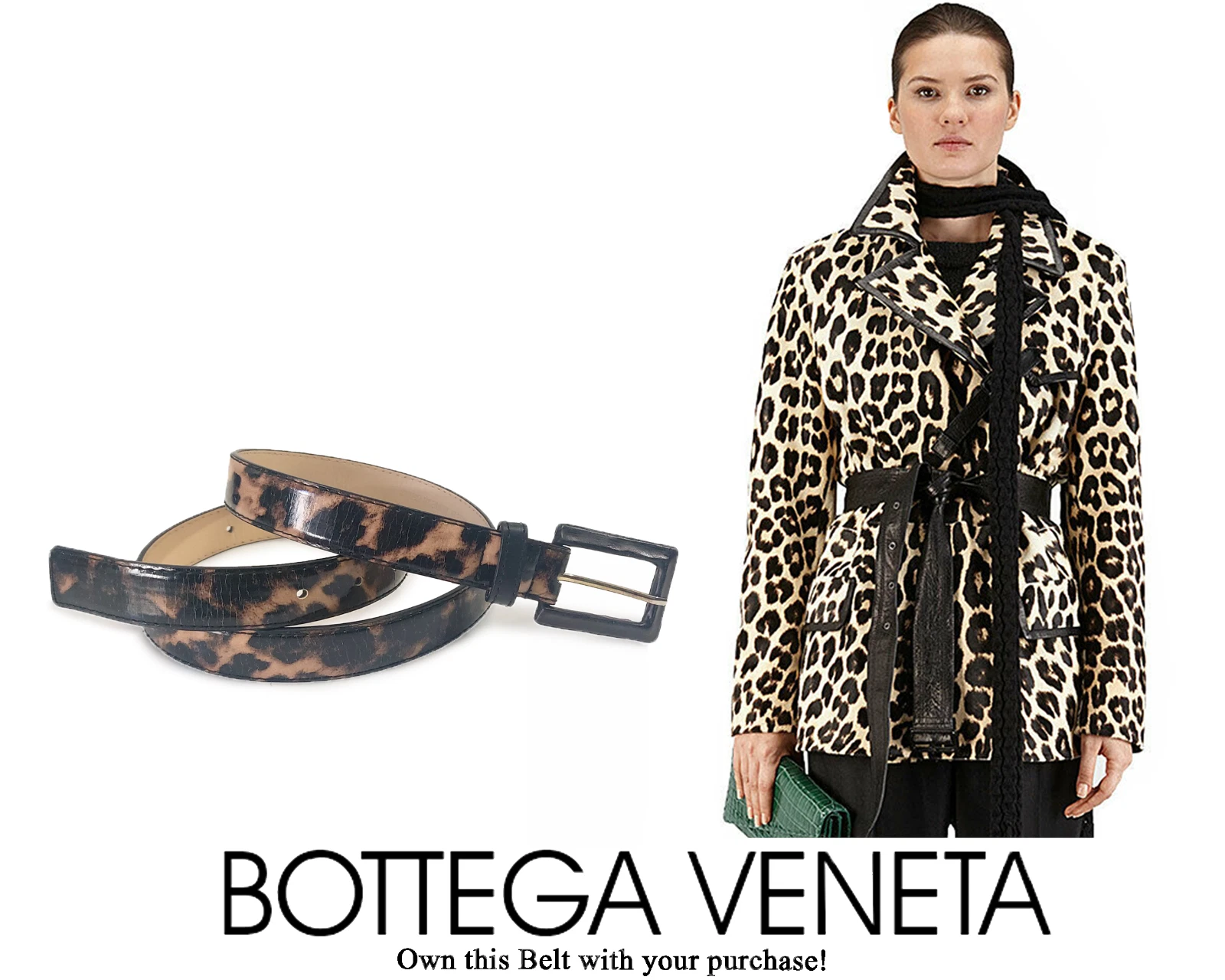 Trench donna avvolgente Bottega Veneta stampa leopardata taglia 44 (0058)