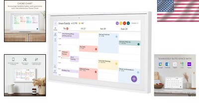 Smart 15-Inch Touchscreen Digital Calendar with Chore Management