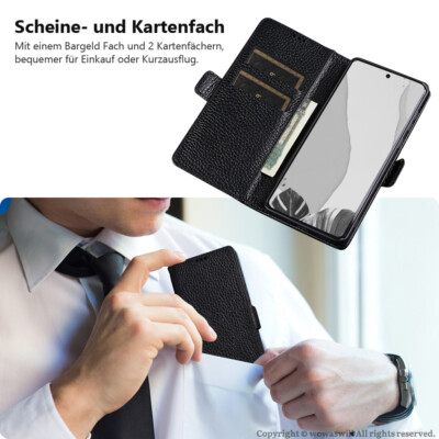 Business Echtleder Klapphülle Kartenfächer Magnet Wallet Case Tasche für OnePlus