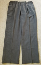Mens Pants-BROOKS BROTHERS 1818-gray 100 wool "Madison" straight pleated-35x30