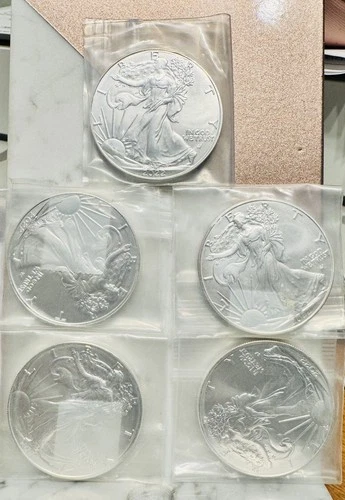 American Eagle Silver Dollar 2022 $1 5-Pack, 1 oz BU