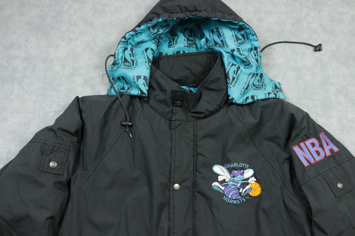 CHARLOTTE HORNETS ブラックジャケット NBA Vintage Charlotte Hornets Jacket Mens Medium Black NBA