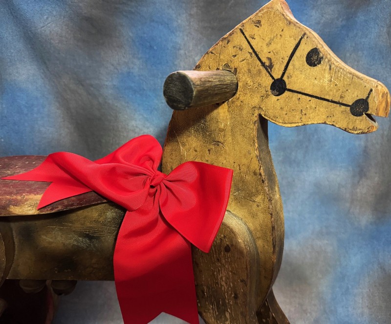 Antique Primitive Americana Folk Art Child's Riding WOODEN HORSE Must See