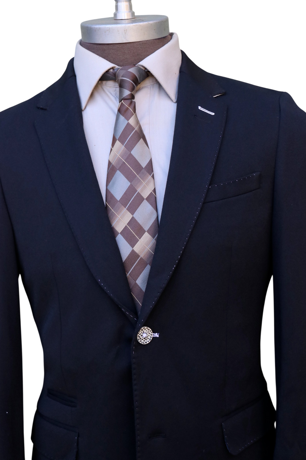 Maceoo Solid Black Unconstructed Two Button Trave… - image 2