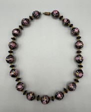 Ausgefallene Schöne Alte Murano Glas Kette Perlen Millefiori Venedig Glaskunst