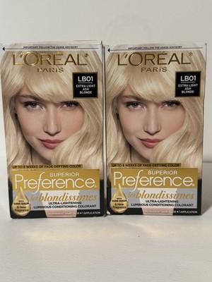 (2PACK) L'Oreal Superior Preference Hair Color LB01 Extra Light Ash Blonde Dye *