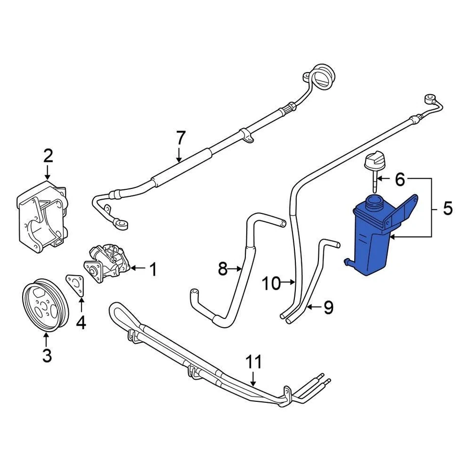 For Volkswagen Passat 2002-2005 Volkswagen 3B0422371 Power Steering Reservoir - Imagem 3 de 4