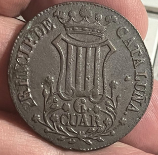 Cincin19 ISABEL 2ª Preciosos 6 Cuartos 1841 Barcelona.Bonito Color