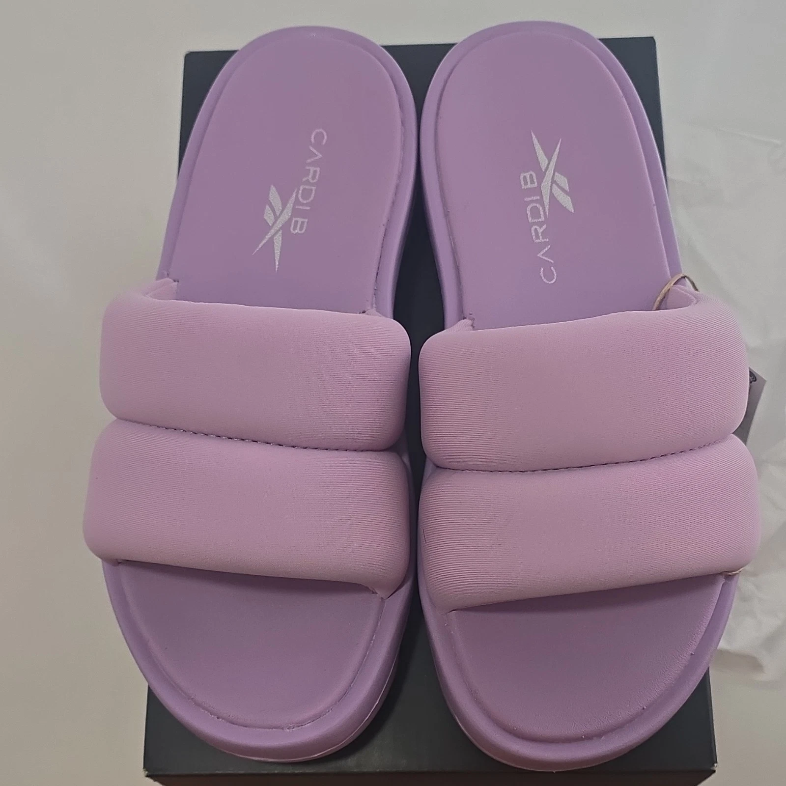 Reebok Cardi B Slide Women's Sandals Purple Nylon Slip On US 8 Casual