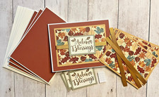 Autumn Blessings Card Kit 4 W/Env Colorful Fall Leaves Autumn Thanksgiving