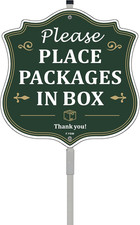 Package Deliveries Sign Please Place Packages In Box Signs Delivery Instructi...