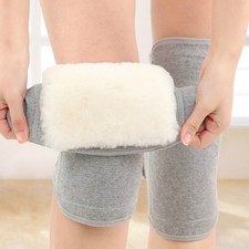 Sheepskin Wool Thermal Knee Joints Warmers Winter Arthritis Brace Pads Protector