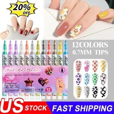 12 Colors Nail Art Pens Set, 2026 New DIY Nail Art Markers Drawing Painting Line