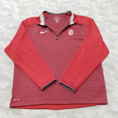 Standford Sweatshirt Mens XL Red Dri-Fit Quarter Zip Long Sleeve Nike