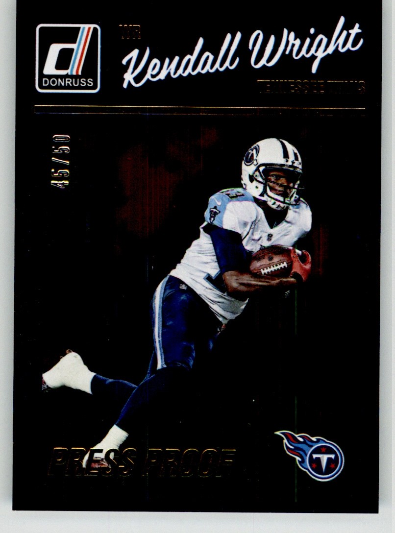Kendall Wright 2016 Donruss Press Proofs Gold 285 #/50 Tennessee Titans