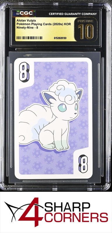 2020 POKEMON KOREAN NINETY-NINE PLAYING CARDS ALOLAN VULPIX 8 CGC 10 PRISTINE