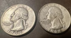 (2) 1954-D   90% SILVER  WASHINGTON QUARTER/ For Both Quarters In This Auction