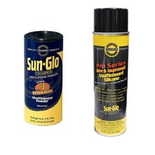 Sun-Glo Silicone Shuffleboard Spray 12 oz.   3 Speed Shuffleboard Powder W...