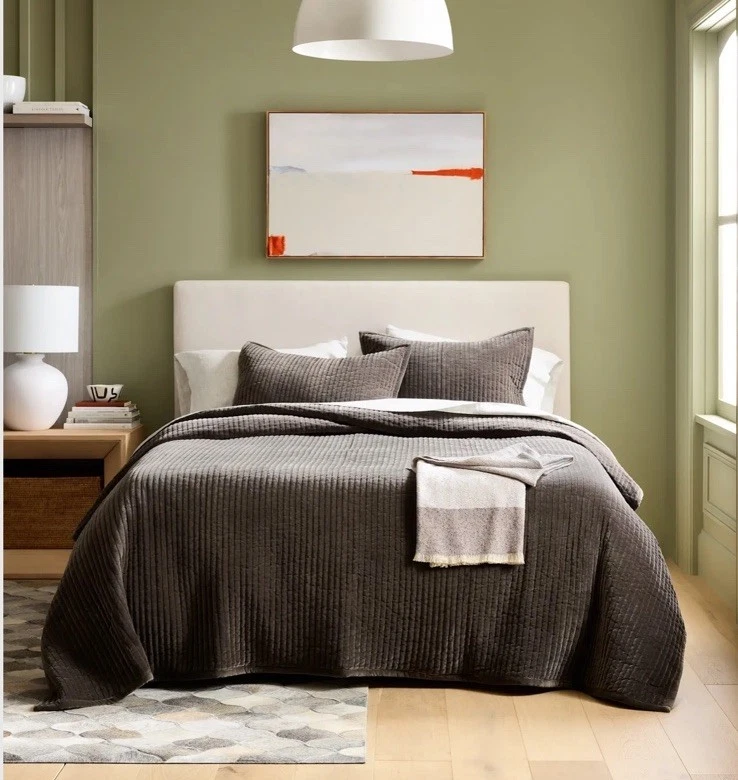 Новый без ценников айва хлопок бархат канал лоскутное одеяло комплект KING Cal король серый камень новый без ЯРЛЫКОВ - Изображение 2 из 4