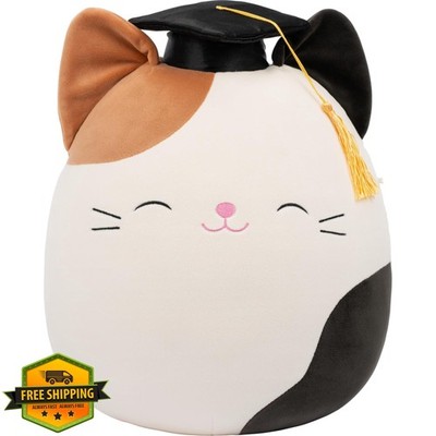 Squishmallows 12in Cam Calico Cat Graduation Cap Plush Official Jazwares