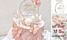 Butterfly Cake Toppers, 11pcs Cupcake Pink 5.59 inches W x 0.28 inches H 