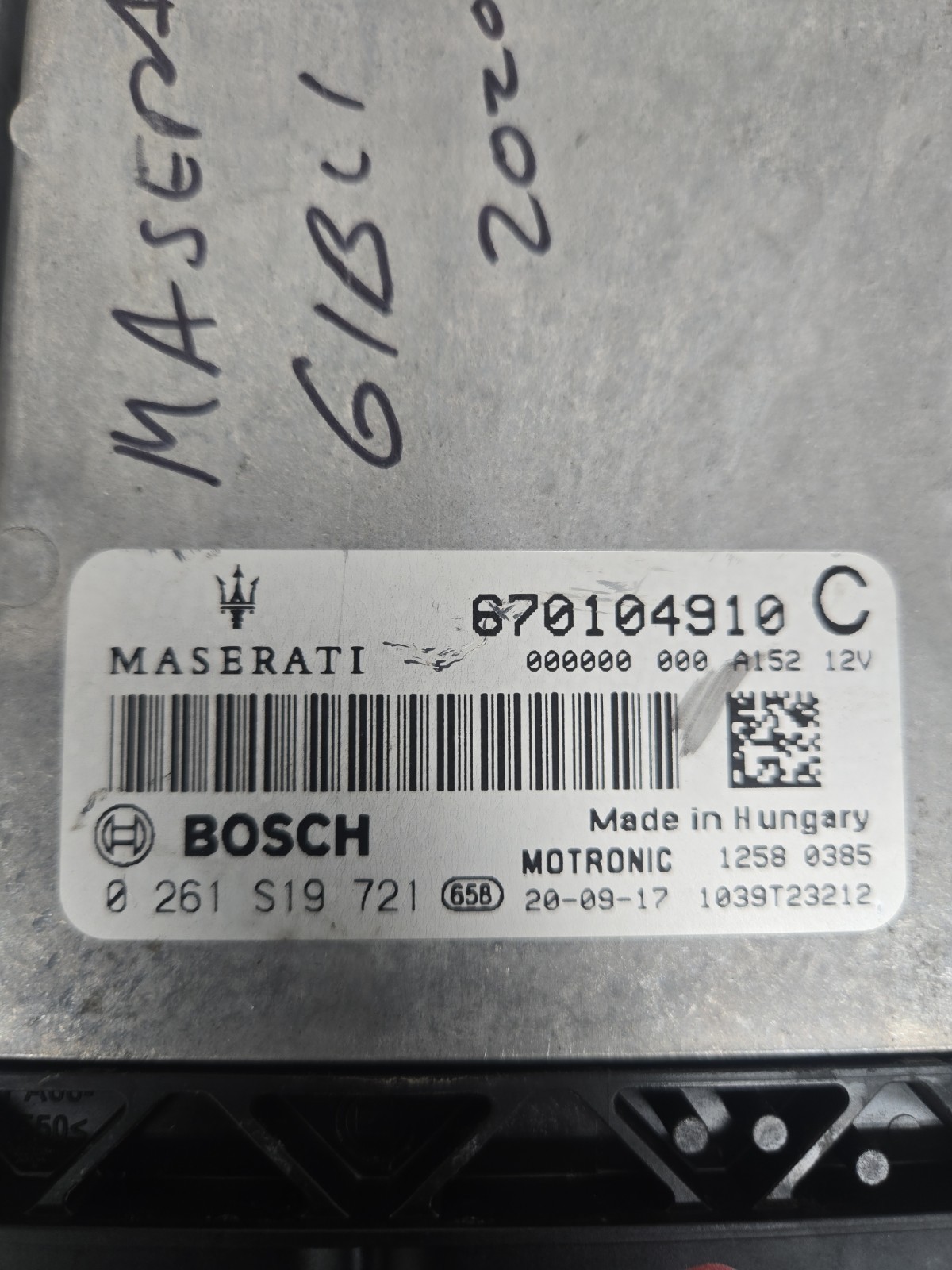 Maserati Levante Electronic control unit P/N 670104910C