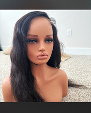 Black Human Hair Lace Front Straight Wig  Fre...
