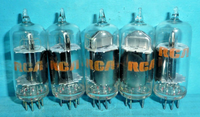 5 RCA 12AT6 Tubes Halo Getters NOS/NIB