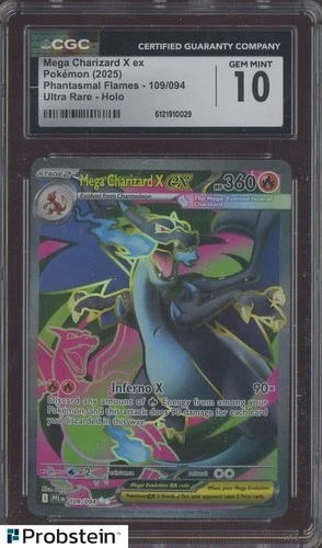 2025 Pokemon PFL EN Ultra Rare #109 Mega Charizard X ex CGC 10 GEM MINT