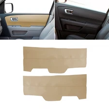 Beige Inner Door Handle Armrest Panel Leather Cover For Honda Pilot 2009-2015