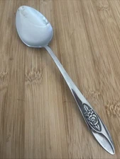SPRING VALLEY Oneida 1881 Rogers Stainless Black Rose SERVING TABLE SPOON  8.25"