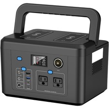 Portable Power Station 600W, 296Wh Battery Backup with 2 Pure Sine Wave AC Ou...