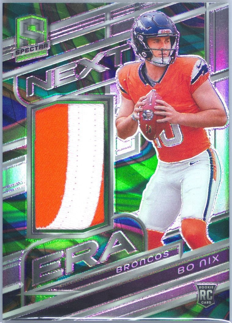 Bo Nix Panini Spectra Next ERA Relics #NEBNX Neon Marble