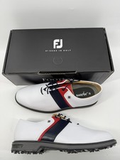 Footjoy Myjoys Premiere Series Packard Golf Shoes Custom White Navy Red 13 Med