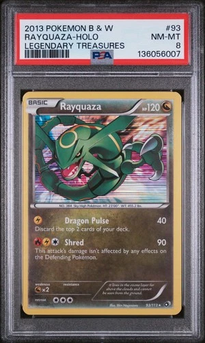 2013 POKEMON B&W LEGEND TREASURES #93 RAYQUAZA-HOLO PSA 8