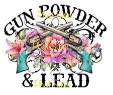 Sublimation Print Gun Powder & Lead Ready To Press Heat Transfer
