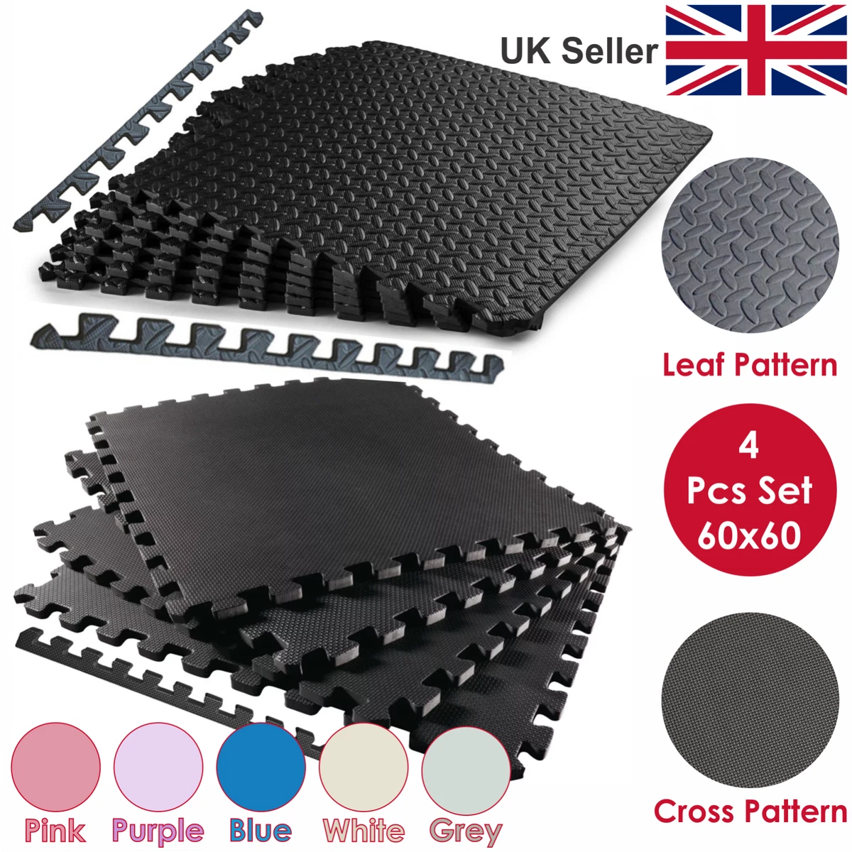  Gym Flooring Set - Interlocking EVA Soft Foam Floor