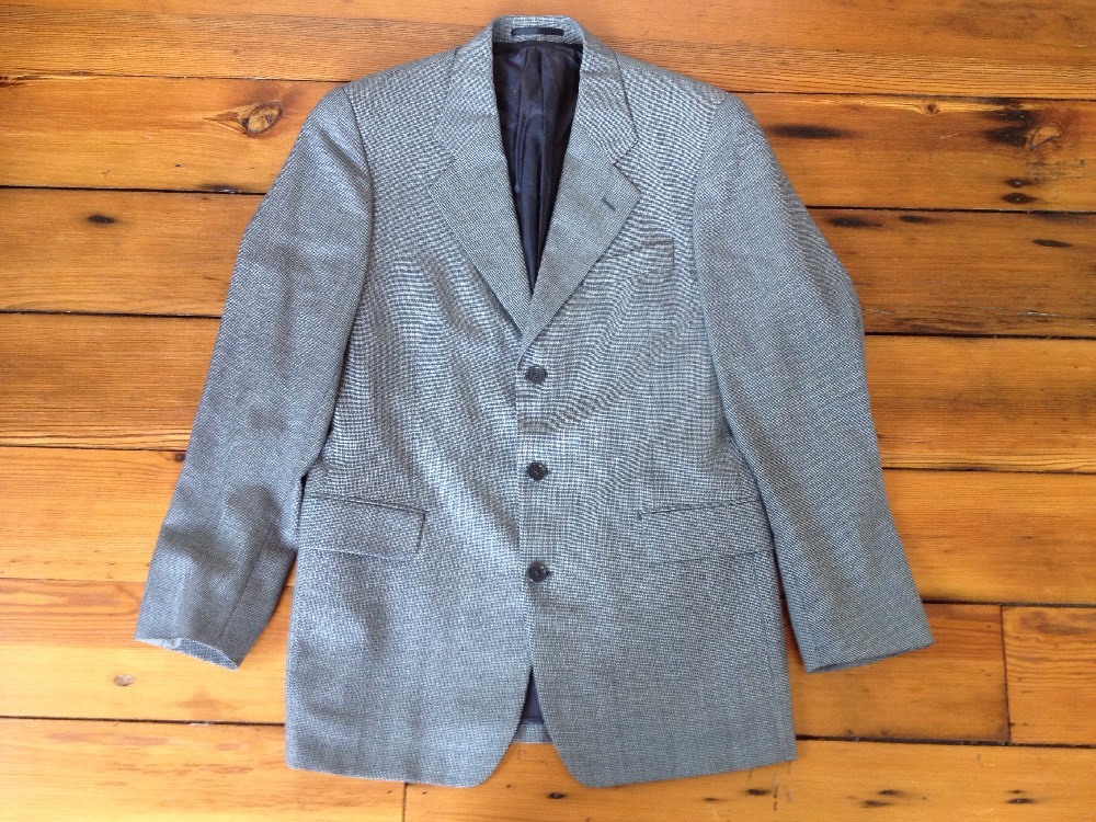 Giacca tuta uomo vintage Yves Saint Laurent YSL grigio blazer 100% lana 46R