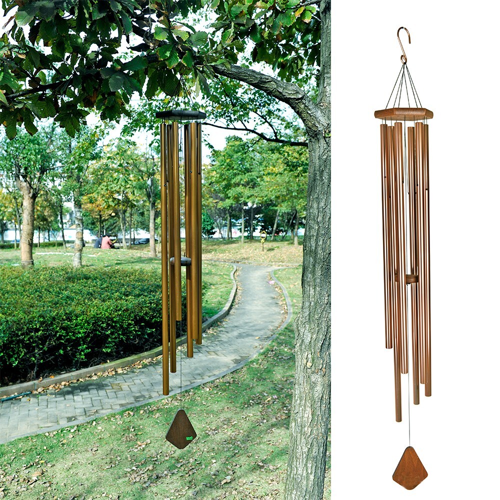 48-Inch Deep Tone Metal Wind Chime - Resonant Bass Sound Church Bell Style Outdoor Decor