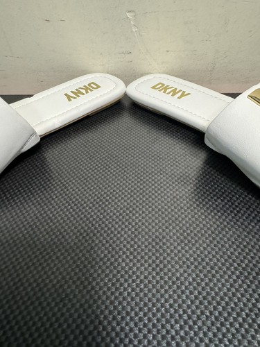DKNY Logo Slides White Womens Size 6M K4232610 Excellent Condition - Picture 7 of 11